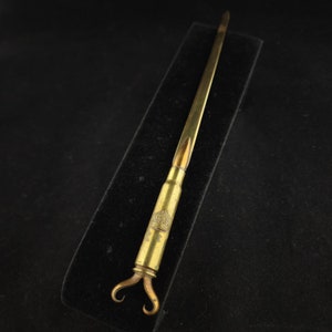 CAÍDA DE PRECIO Vintage Brass Trench Art Crown Bullet Abrecartas