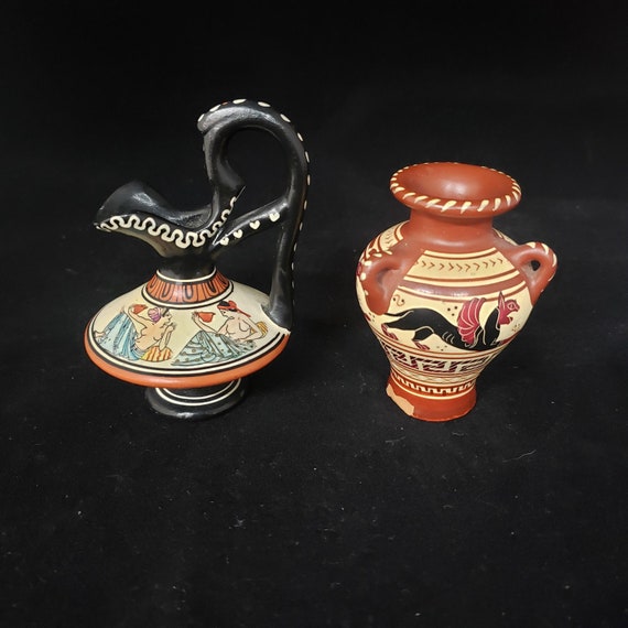 Jarrones griegos en miniatura pintados a mano vintage hechos a - Etsy España Jarrones griegos en miniatura pintados a mano vintage hechos a - Etsy España