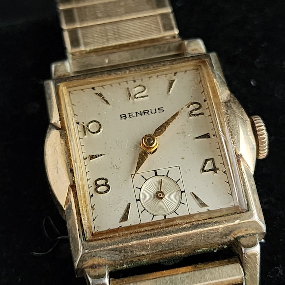 Vintage Benrus 10k Rolled Gold Plate Bezel Stainl… - image 2