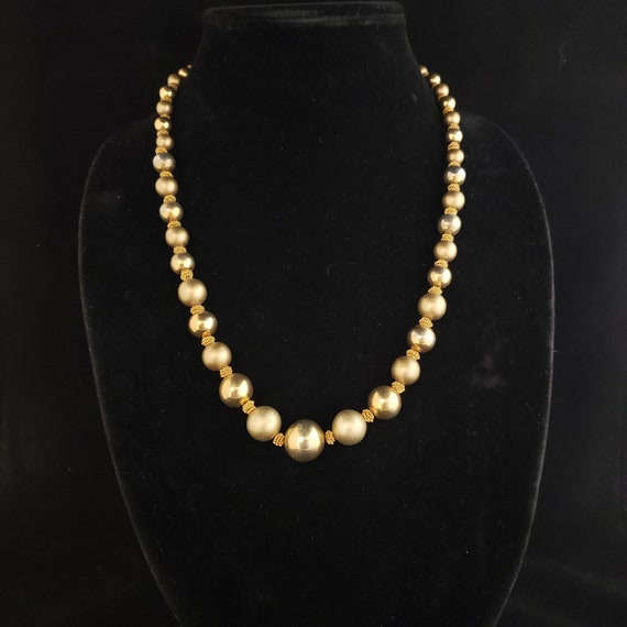 3rd PRICE DROP Vintage Gold Tone Beaded and Knot … - image 1