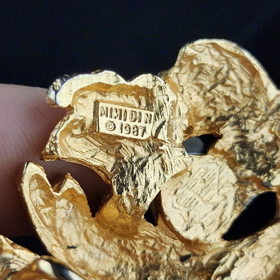 PRICE DROP Vintage Mimi Di N 1987 Gold Tone Leaves and Faux 