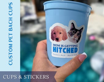 kundenspezifische Haustier Junggesellinnenabschieds-Tassen, Braut-Squad-Tassen mit Hundeillustration, personalisierte Bach-Gastgeschenke, Brautjungfern-Geschenk, Geburtstagsschalen