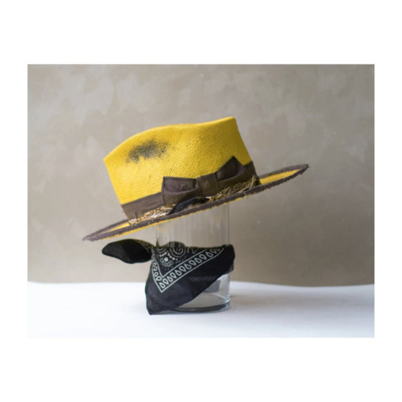 LUKE straw fedora vitage look distressed hat chapolala image 6