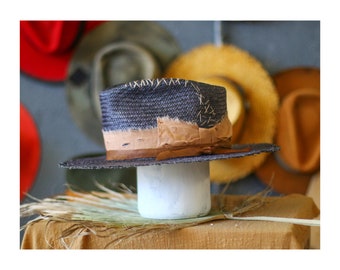 Cramé - Handmade Raffia Straw Fedora: Distressed Vintage Look Hat