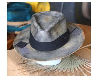 EPICE - fedora en feutre de laine - chapeau vieilli look vitage - chapolala