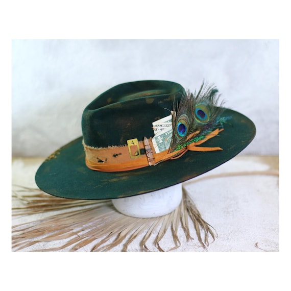 TERIFICA - Felt Fedora - Vitage Look Distressed Hat  display picture 1