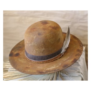 Fedora BORDERLINE - chapolala - wool felt custom men distressed bespoke fedora - boho style