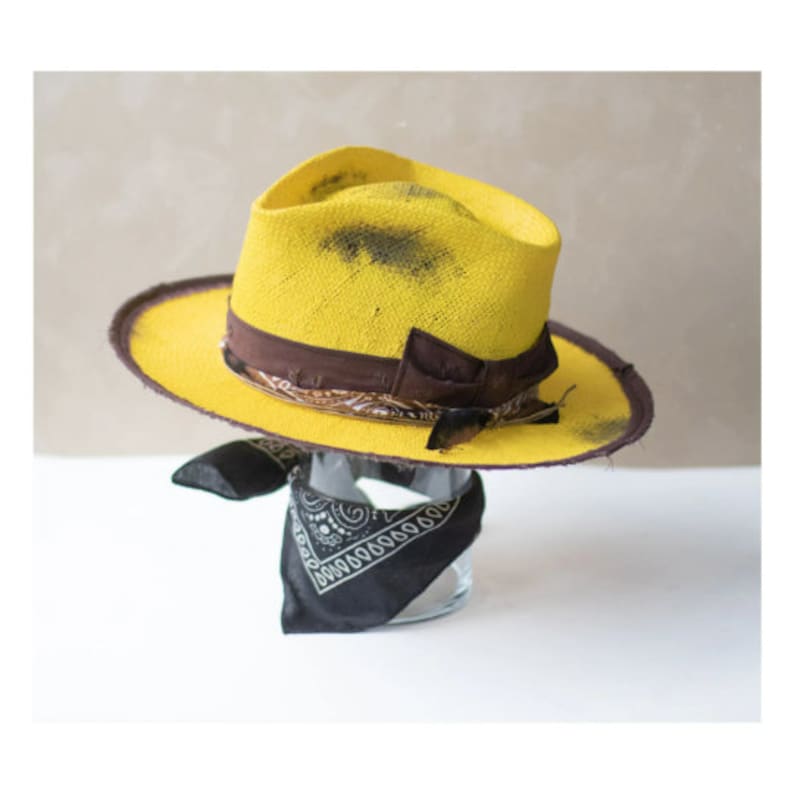 LUKE straw fedora vitage look distressed hat chapolala image 2