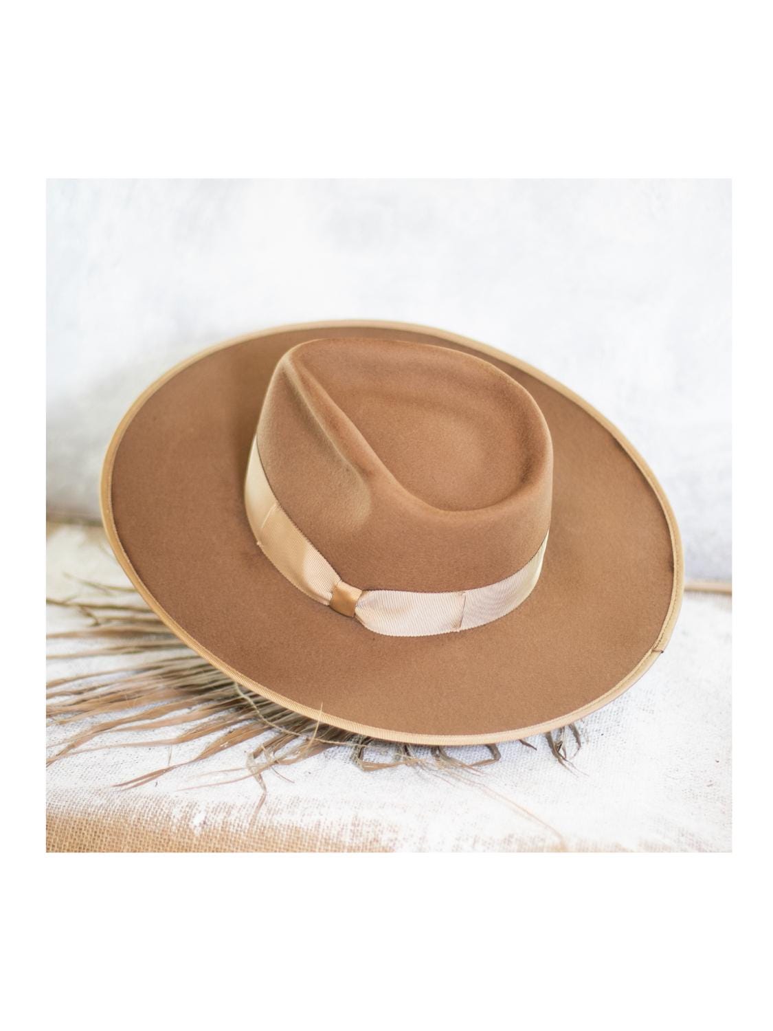 PARALLEL 66 - Camel - Felt Fedora - Vitage Look Distressed  display picture 1