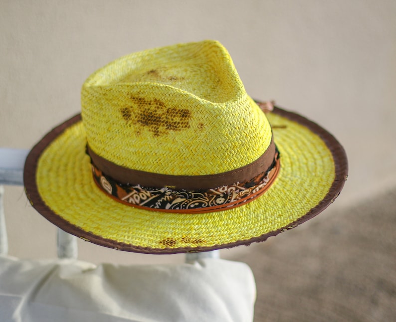 LUKE straw fedora vitage look distressed hat chapolala image 3