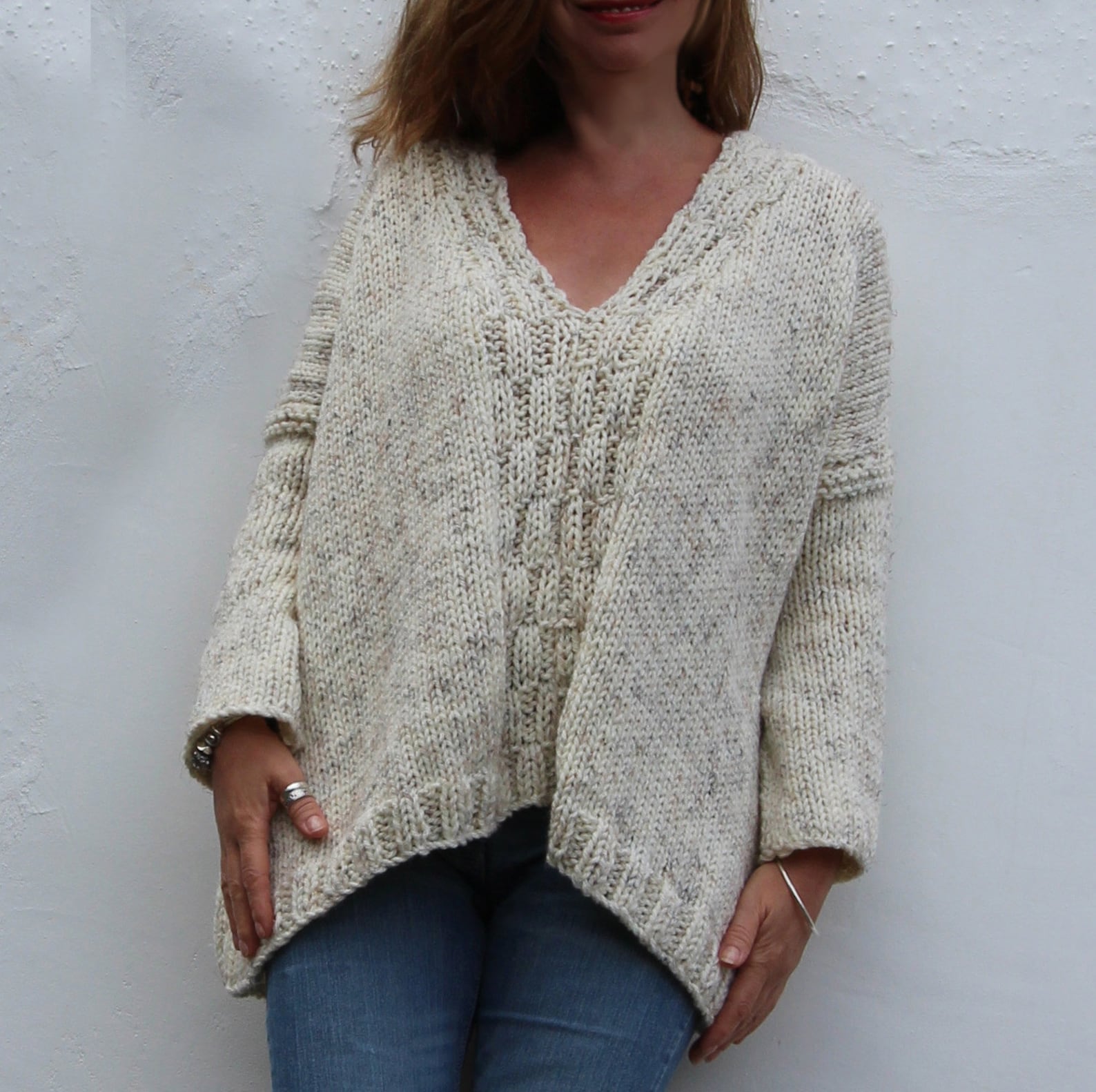 Sloppy Joe Sweater Hand Knitting Pattern Etsy