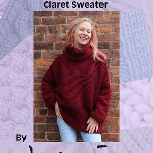 Weinroter Pullover Handstrickanleitung