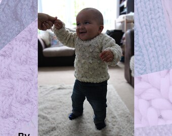 Bobble Sweater Hand Knitting Pattern