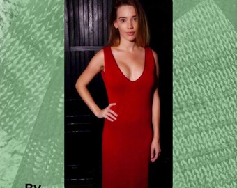 Das rote Kleid Maschinenstrickmuster