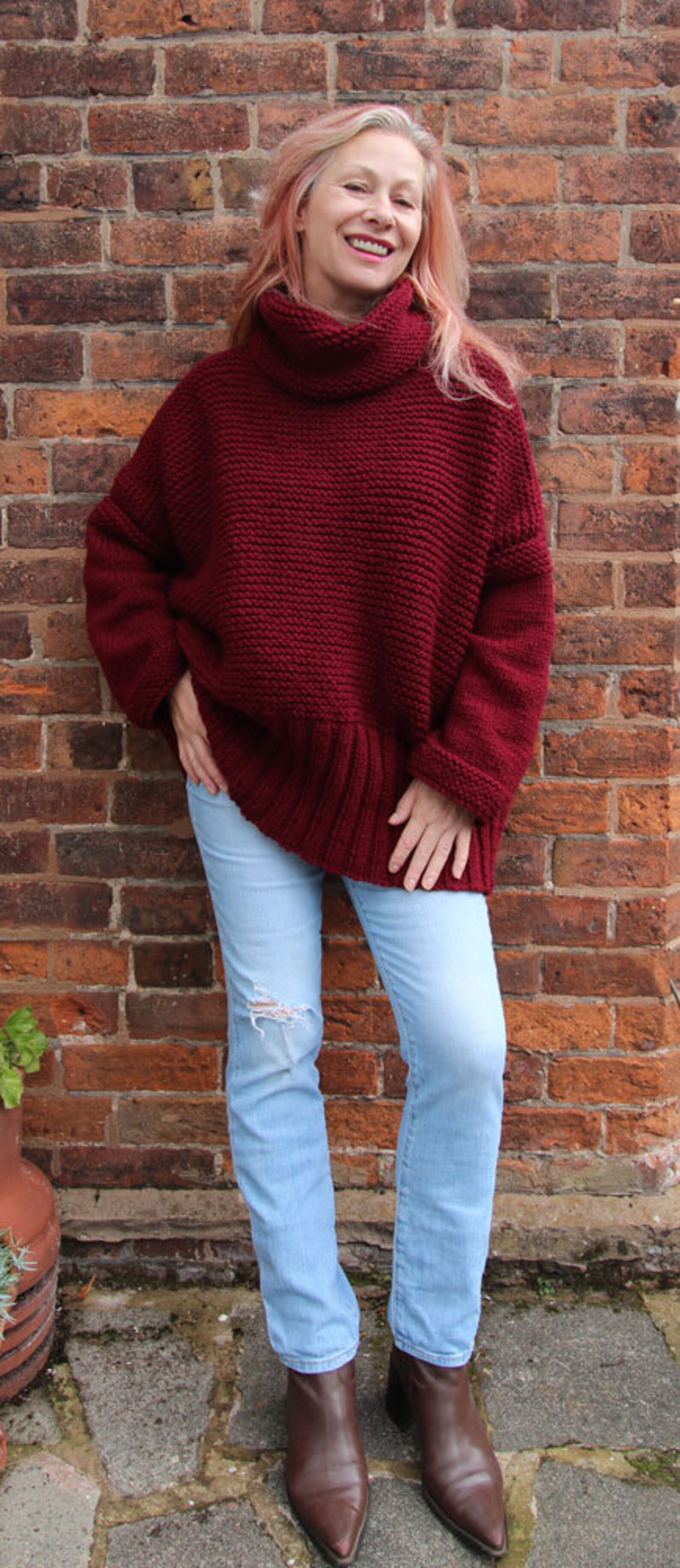 Claret Sweater Hand Knitting Pattern - Etsy