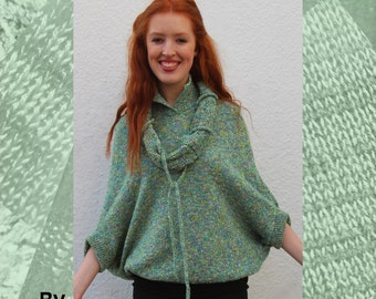 Mistletoe Poncho Christmas Machine Knitting Pattern