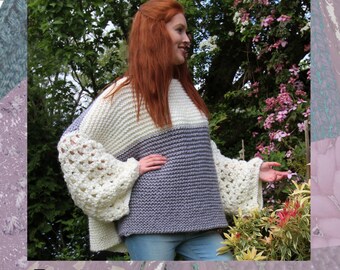 Sloppy Lace Sweater Hand Knitting Pattern