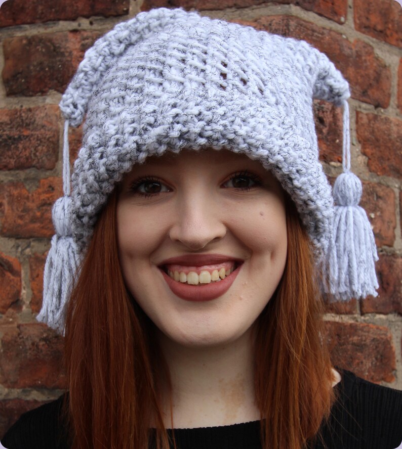 Tassel Top Beanie Hand Knitting Pattern Etsy