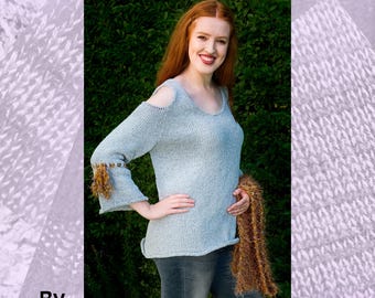 Baby Blauer Pullover Maschinenstrickmuster