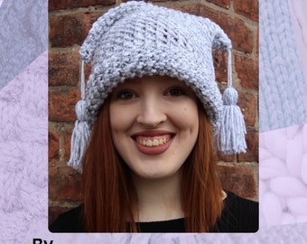 Tassel Top Beanie Hand Knitting Pattern