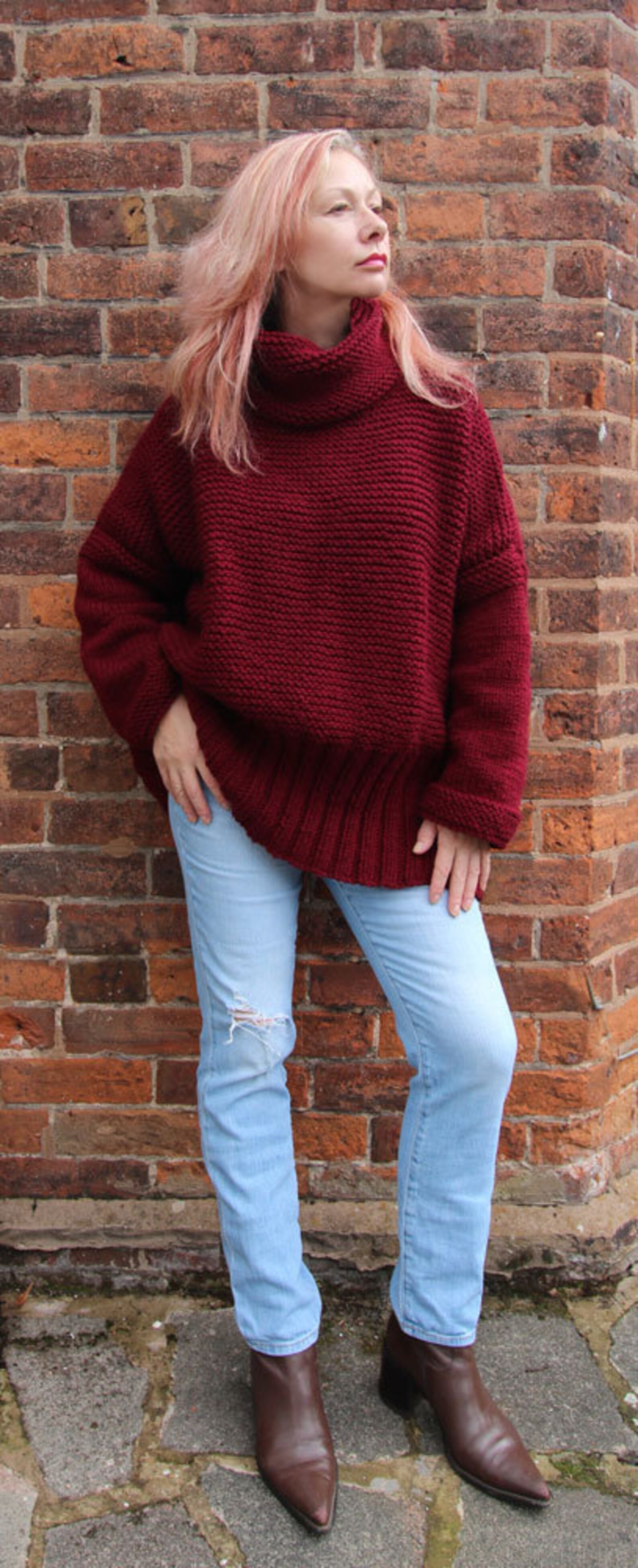 Claret Sweater Hand Knitting Pattern - Etsy