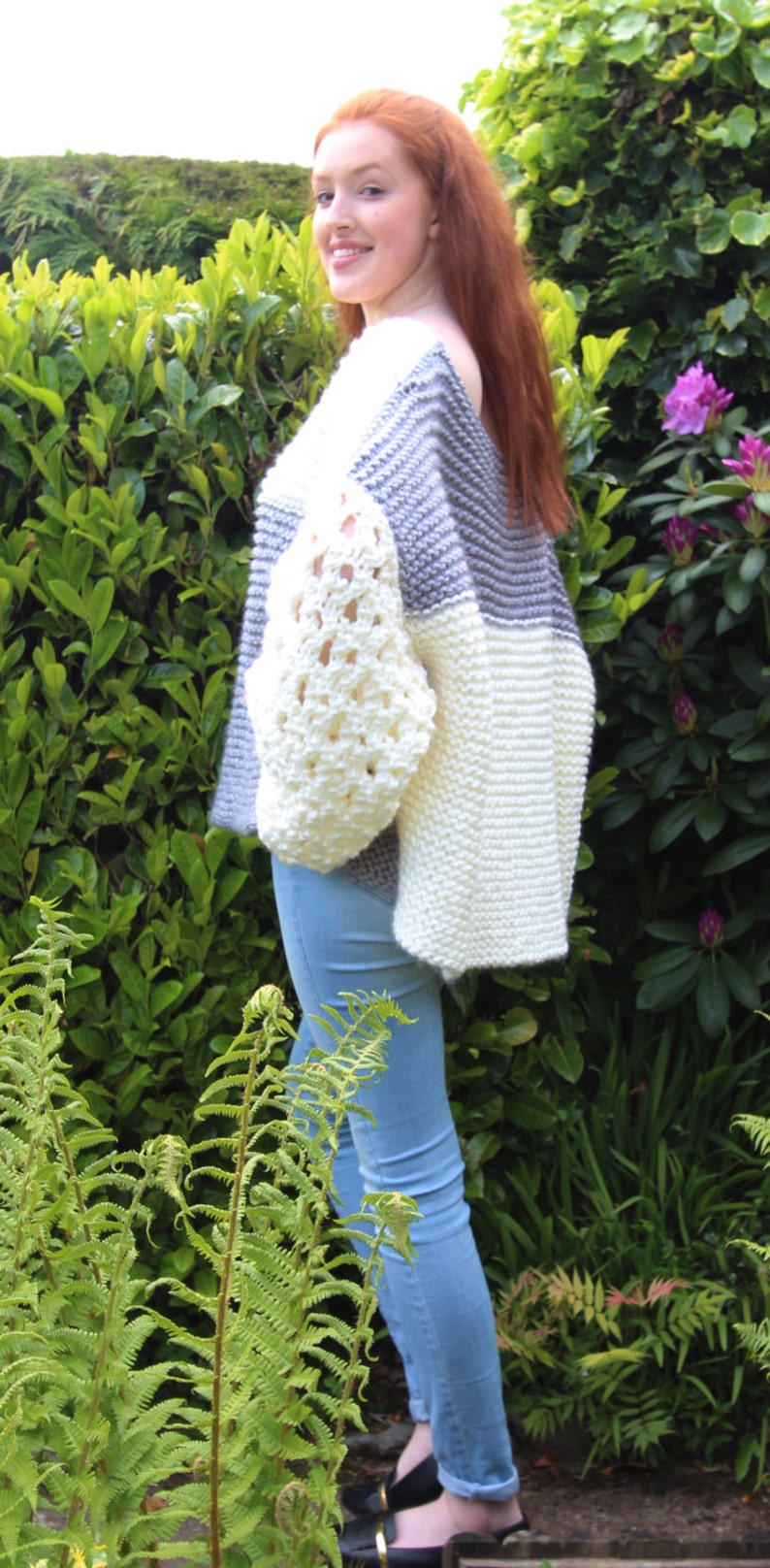 Sloppy Lace Sweater Hand Knitting Pattern Etsy UK