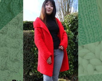 Vintage Rote Jacke Handstrickmuster