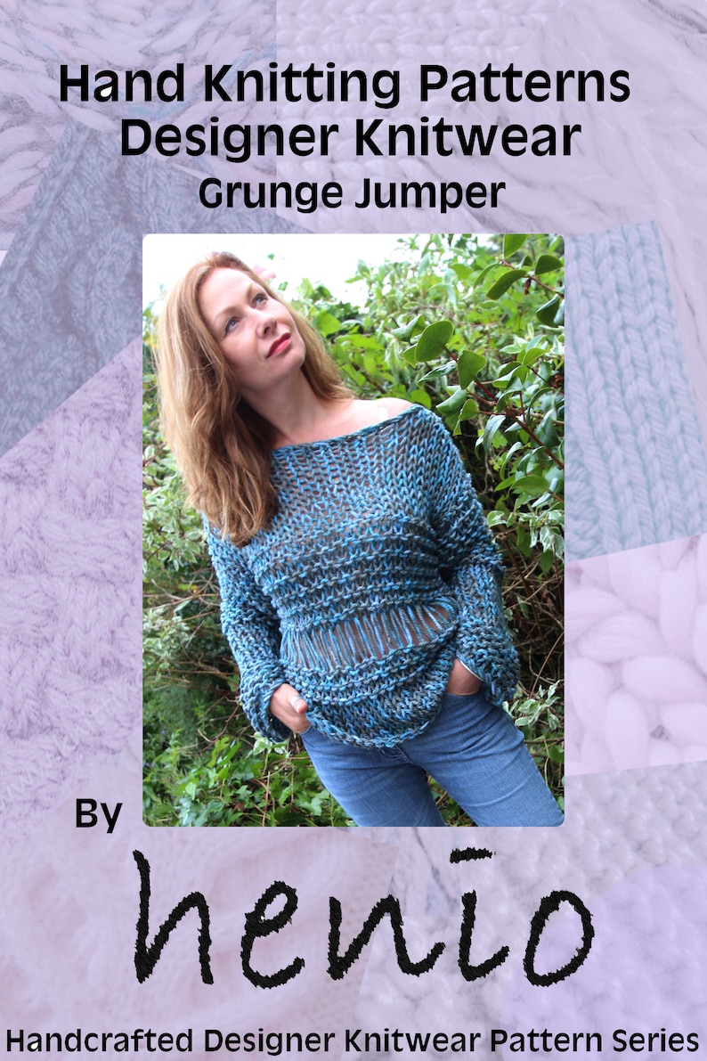 Grunge Jumper Hand Knitting Pattern Etsy
