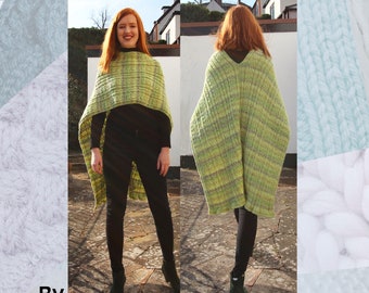 Springtime Poncho Hand Knitting Pattern