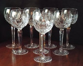 Vintage Waterford Lismore Lead Crystal Glassware Wine Hock Wine Glass