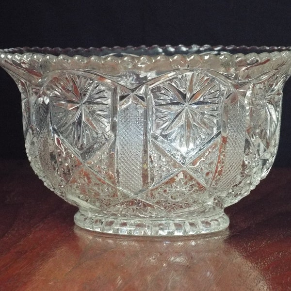 Cut Glass Round Bowl Etsy