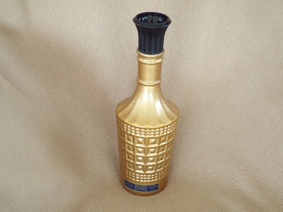 Vintage Jim Beam Gold Glass Decanter Jim Beam Liquor Bottle Etsy