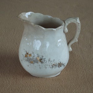 Antique Cartwright Brothers Semi-Granite Stoneware Pitcher
