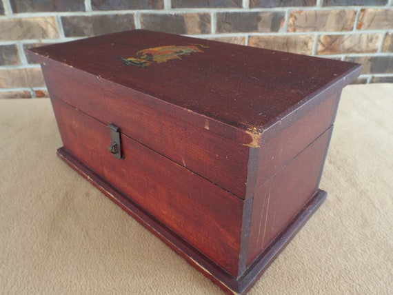 Vintage Wooden Jewelry Box with Sailing Ship; Sto… - image 7