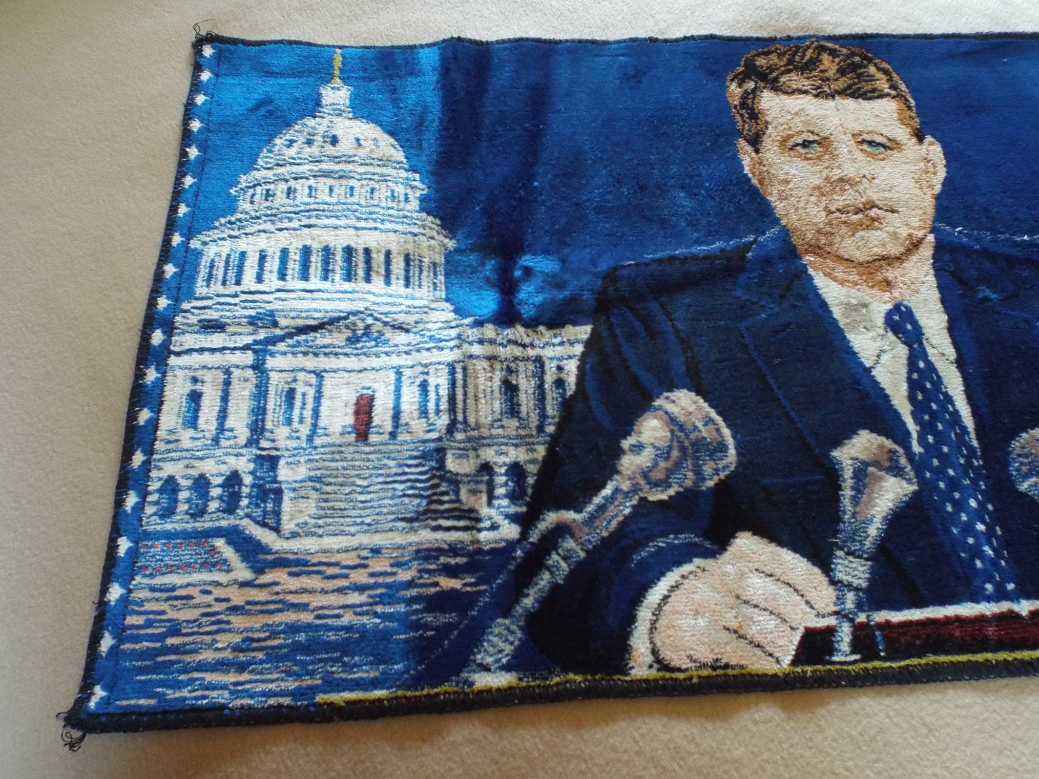 John F. Kennedy Wall Hanging JFK Tapestry Kennedy Rug Etsy
