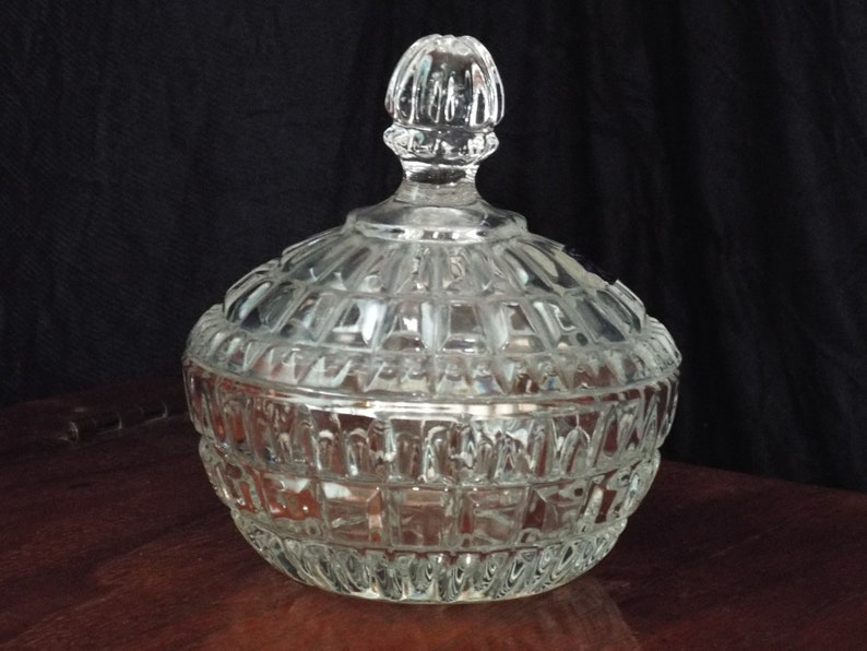 Vintage Lead Crystal Candy Dish with Lid Crystal Clear Etsy