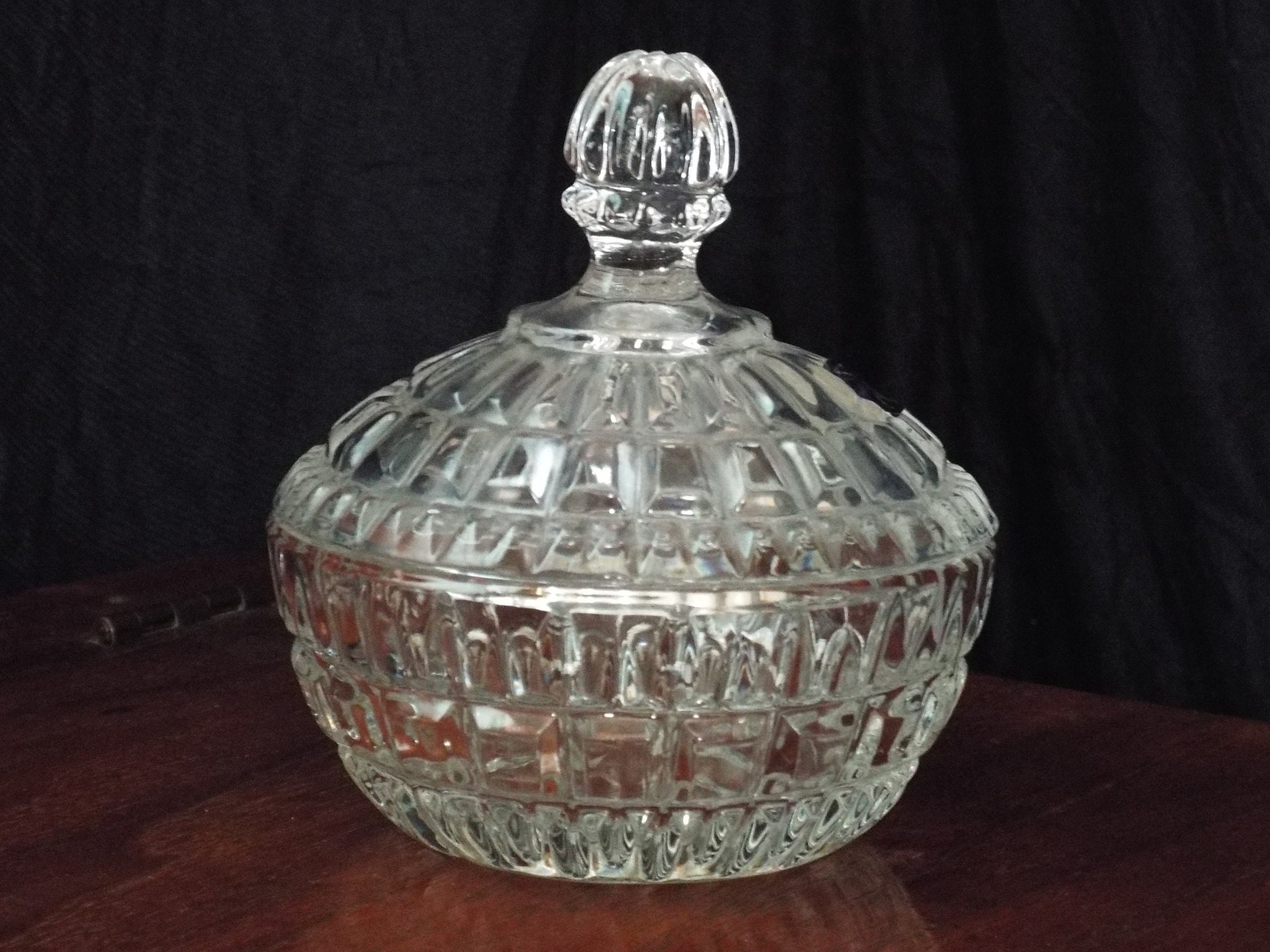 Vintage Lead Crystal Candy Dish with Lid Crystal Clear Etsy