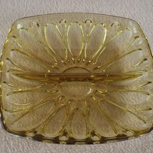 Vintage Amber Glass 2-part Relish Dish; Relish Tray