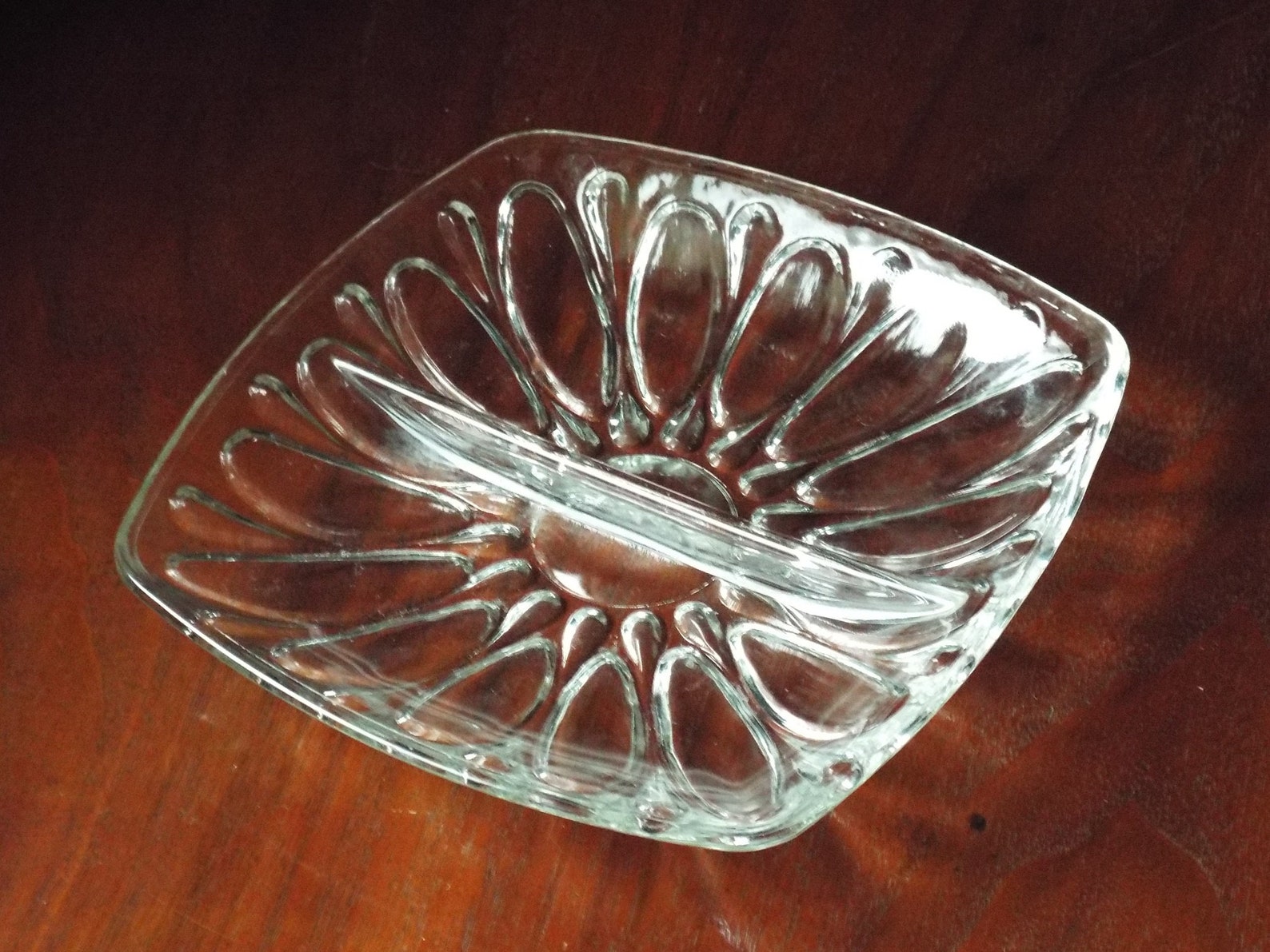Vintage Clear Glass 2-part Relish Dish Relish Tray Sectioned | Etsy