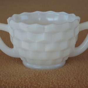 Jeannette Glass Cube White Open Sugar