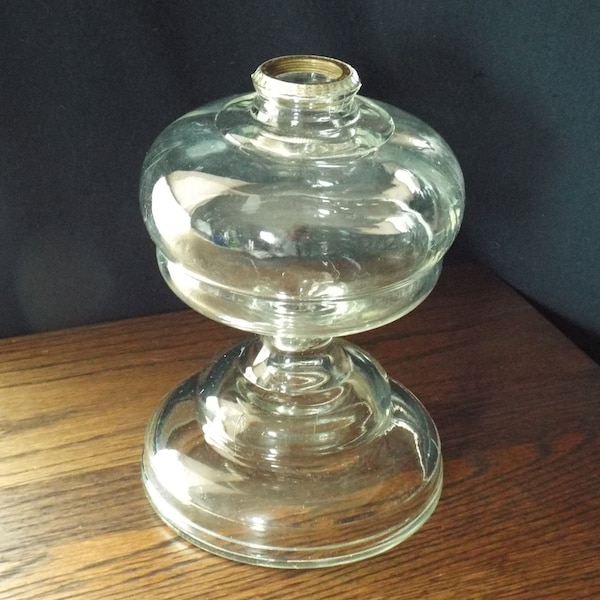 Clear Pressed Glass Oil Lamp Base