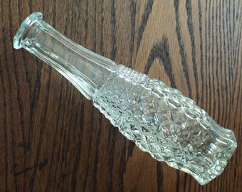 Vintage Anchor Hocking Wexford Clear Glass Vase; Vintage Bud Vase