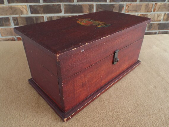 Vintage Wooden Jewelry Box with Sailing Ship; Sto… - image 6