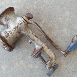 Antique No. 15  Best Made Meat Grinder; Vintage Kitchen Utensil; Vintage Kitchen Decor