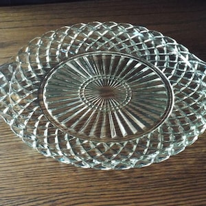 Vintage Anchor Hocking Waterford Handled Cake Plate; Platter; Centerpiece