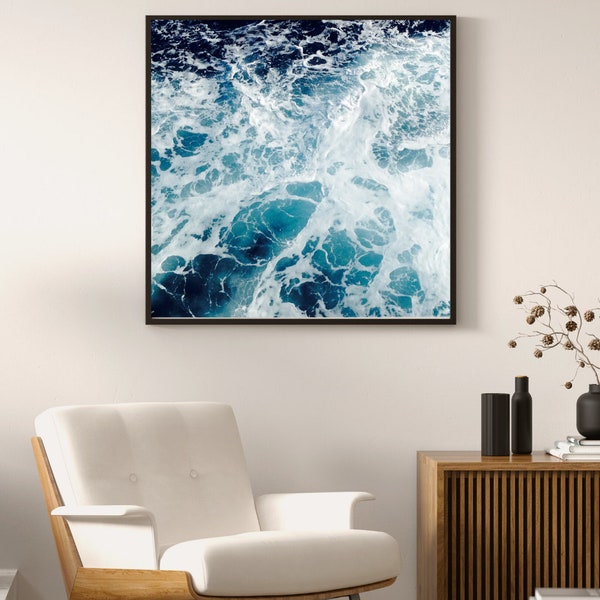 Coral Sea, Ocean Sea Waves Holiday Photograph Blue Water Art Print