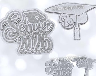Custom ORDER Senior 2026 cutouts; graduation cap 2026 cutouts for homecoming mums; homecoming mum supplies; graduation cutouts