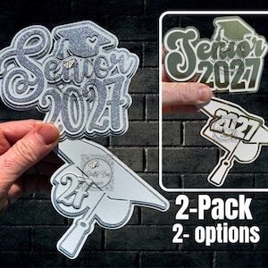 2 pack Senior 2027 custom order cutout sets; graduation gifts, homecoming supplies