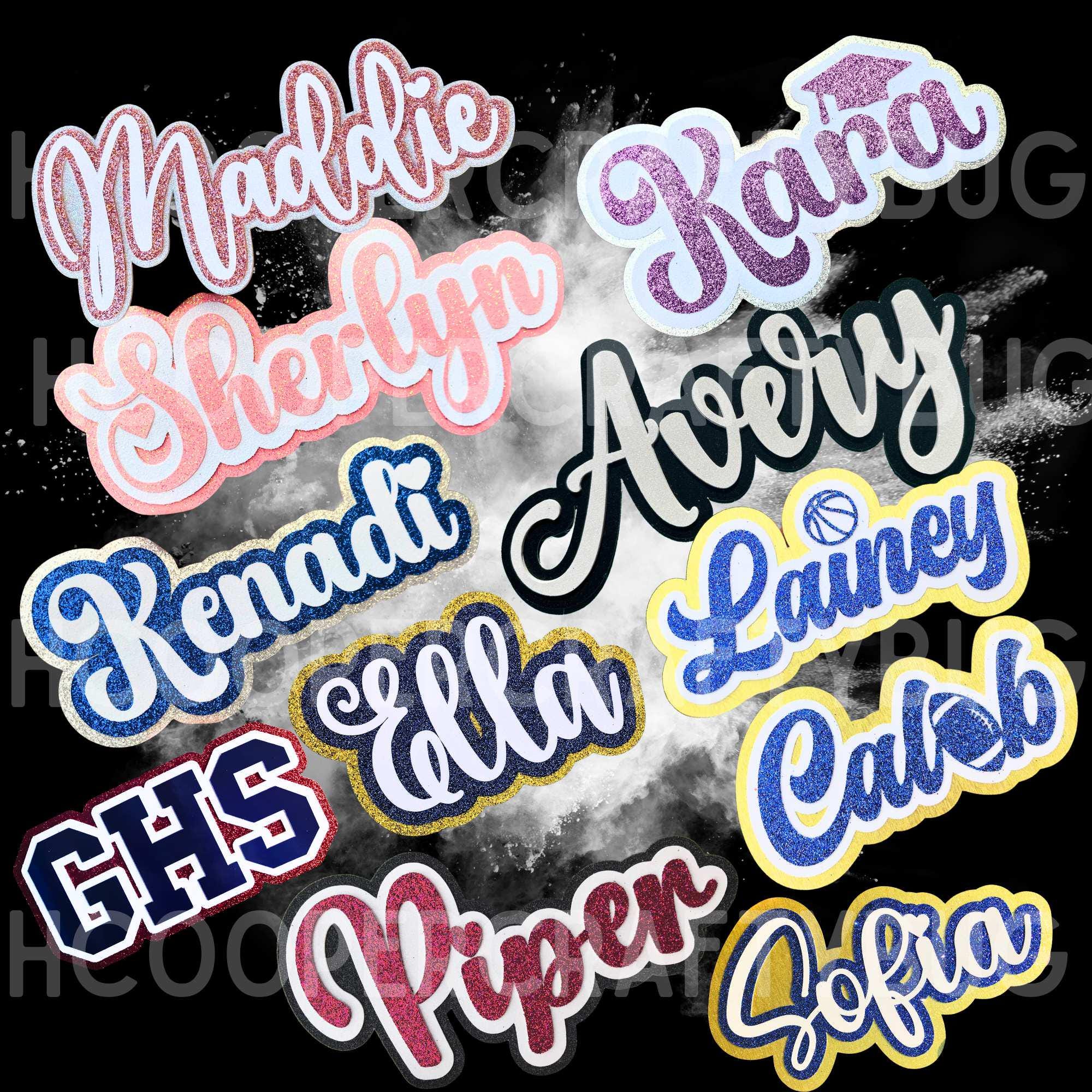 Name Cutouts for homecoming mums; homecoming mum supplies; Name die cuts; Custom order Name cutouts; you are purchasing ONE cutout!!!!
