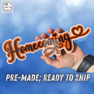 Pre-Made Homecoming cutout for homecoming mums; Orange, black and white cutout; homecoming mum supplies; Ready to ship!
